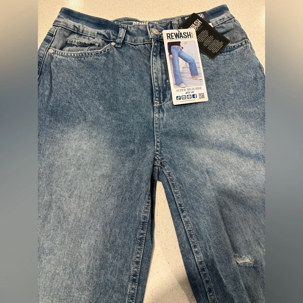 Rewash Blue Relaxed Distressed Jeans, 9/29, NWT - Picture 5 of 7